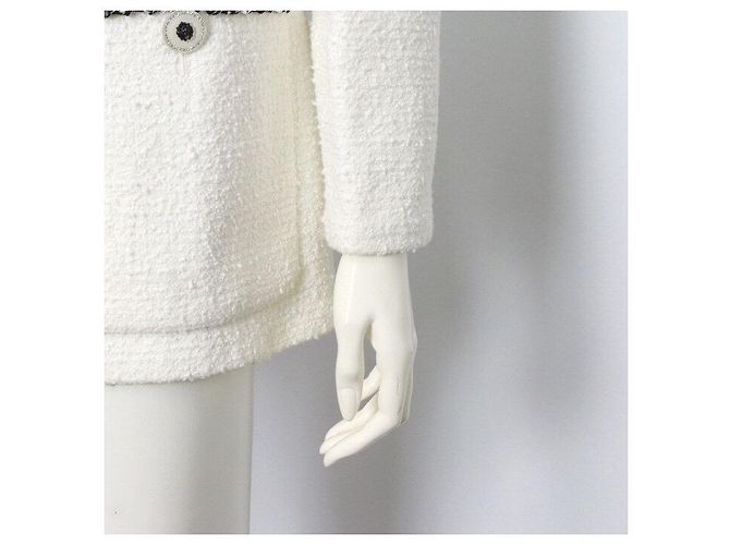 Chanel Chaqueta de tweed blanco para mujer Season - vista 3