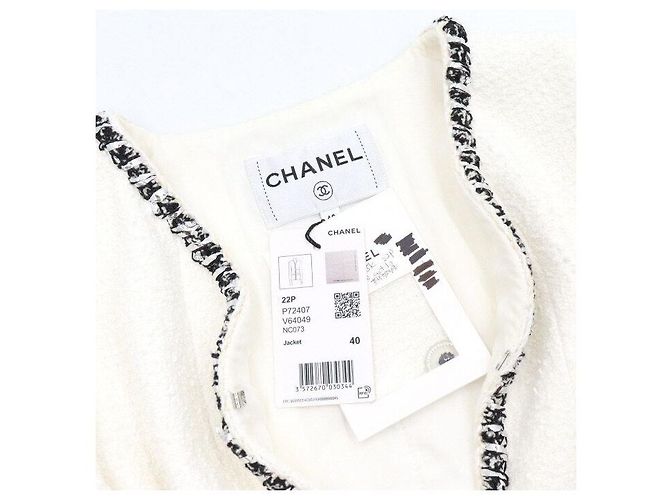 Chanel Chaqueta de tweed blanco para mujer Season - vista 5