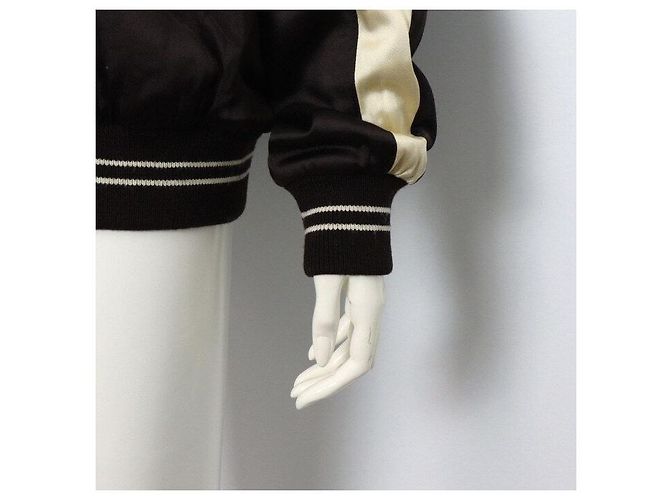 Céline Giacca Teddy in raso marrone con logo da donna - vista 3