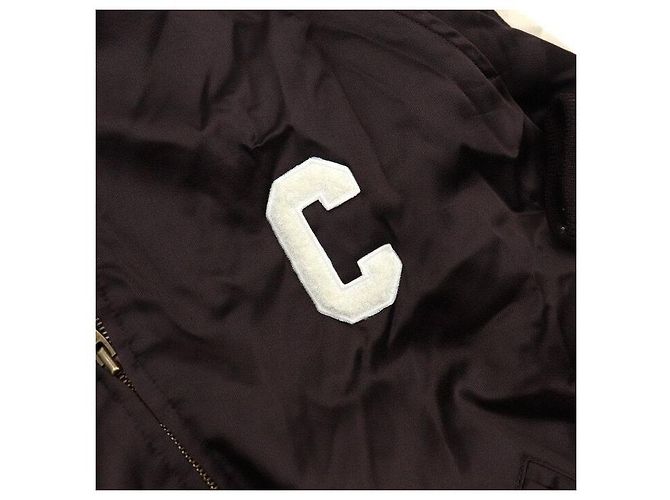Céline Giacca Teddy in raso marrone con logo da donna - vista 6
