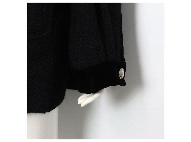 Miu Miu Sobrecamisa Jaqueta Feminina Black Tweed - vista 3