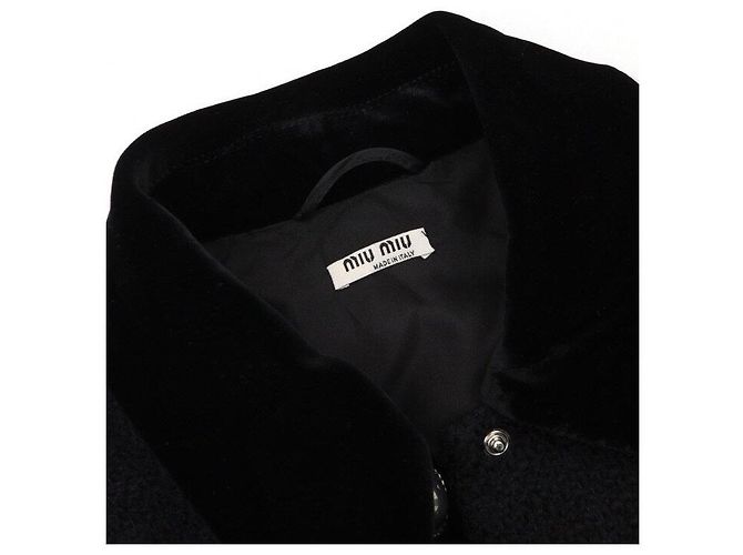 Miu Miu Sobrecamisa Jaqueta Feminina Black Tweed - vista 5