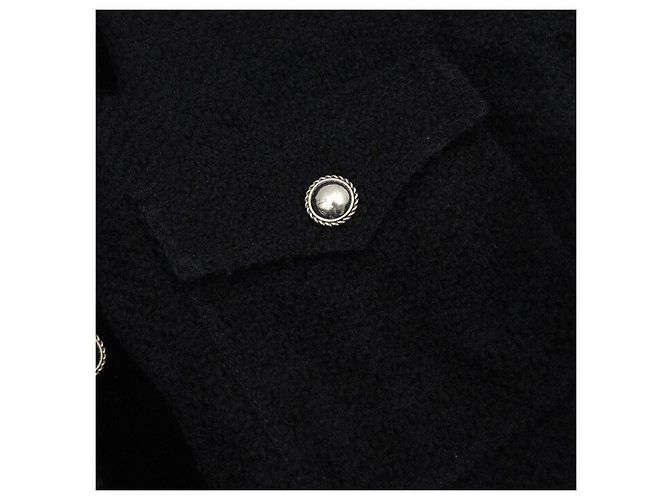 Miu Miu Sobrecamisa Jaqueta Feminina Black Tweed - vista 6