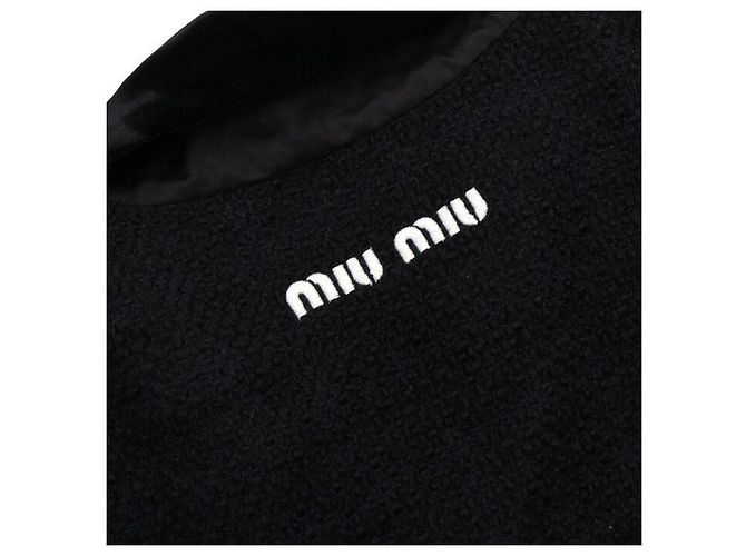 Miu Miu Sobrecamisa Jaqueta Feminina Black Tweed - vista 8
