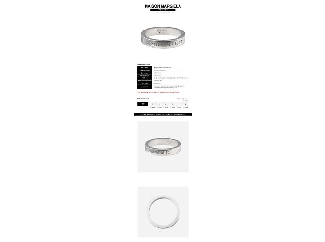 Maison Martin Margiela Anillo plateado fino numerado - vista 2
