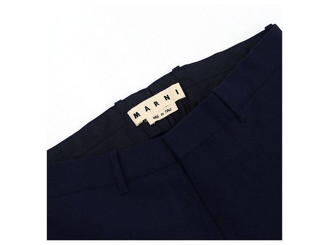 Marni Pantaloni in cotone blu navy da uomo - vista 5