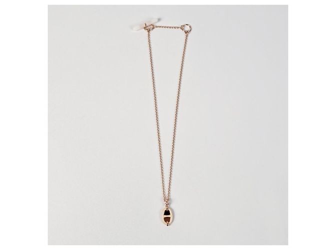 Hermès Mini Maillon Anhänger Kleines Modell Damen Halskette Creme Roségold Weiß - Ansicht 10