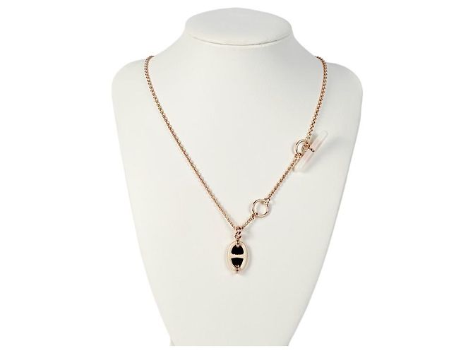 Hermès Mini Maillon Anhänger Kleines Modell Damen Halskette Creme Roségold Weiß - Ansicht 9