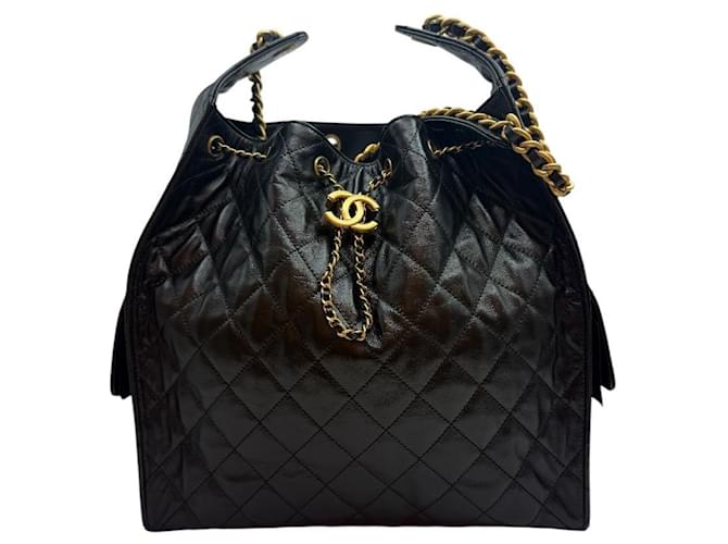 Chanel Borsa con patta Medium Nera Nero - vista 2