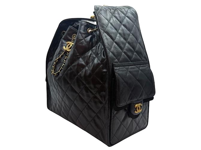 Chanel Borsa con patta Medium Nera Nero - vista 3