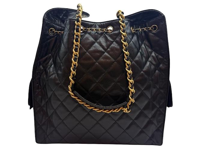 Chanel Borsa con patta Medium Nera Nero - vista 4