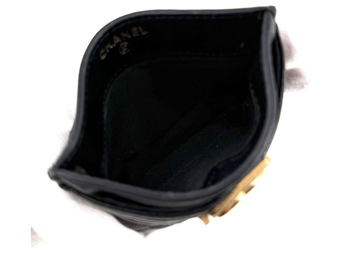 Chanel Boy Kartenetui mit goldenem Logo Schwarz - Ansicht 4