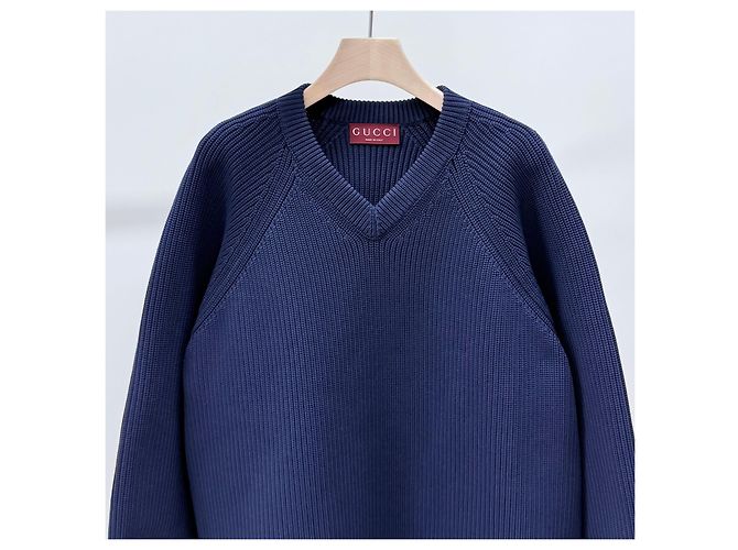 Gucci Maglia a V blu navy - vista 2