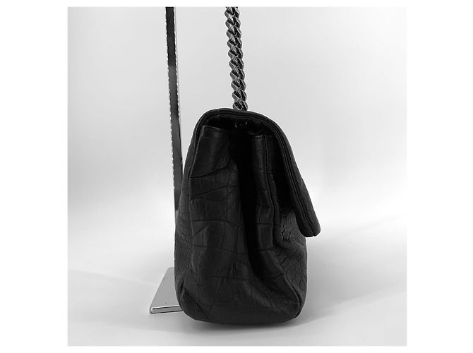 Saint Laurent Borsa a tracolla in coccodrillo West Hollywood Nero - vista 4