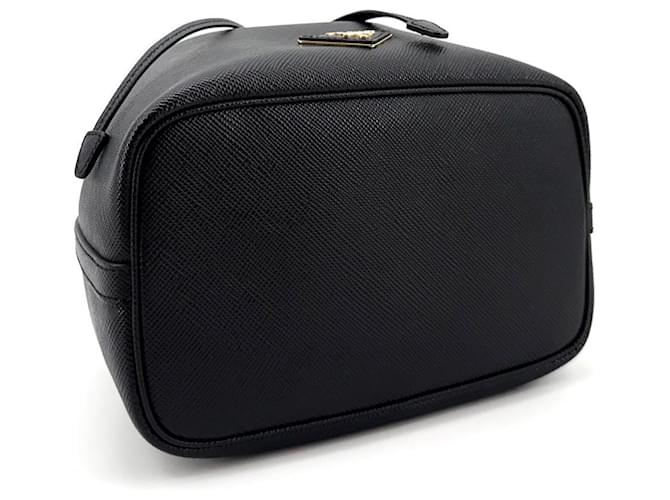 Prada Borsa a secchiello in pelle Saffiano Nero - vista 6