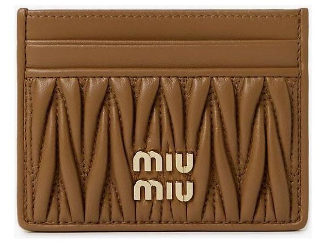 Miu Miu Matelassé Nappa Leder Kartenetui Caramel AFPP Braun - Ansicht 2