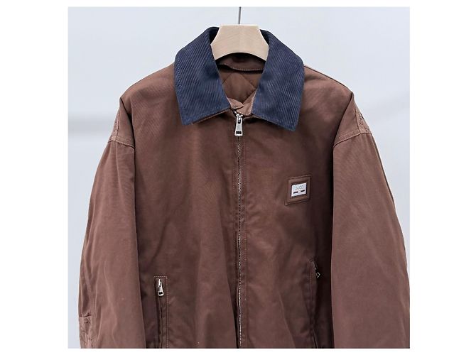 Gucci Giacca Bomber in Cotone con Logo Marrone - vista 2