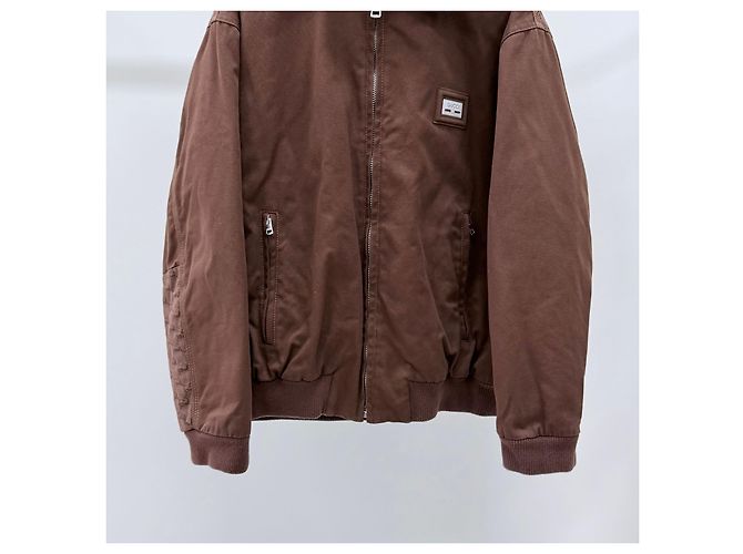 Gucci Giacca Bomber in Cotone con Logo Marrone - vista 3