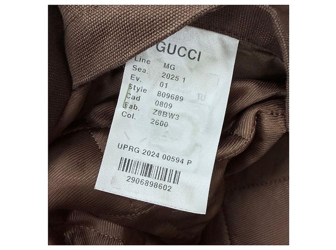 Gucci Giacca Bomber in Cotone con Logo Marrone - vista 6