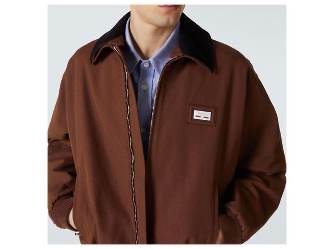 Gucci Giacca Bomber in Cotone con Logo Marrone - vista 7