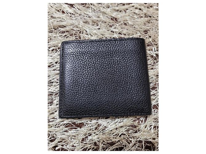Gucci Leather Wallet with Stripe Logo for Men Black [OS] - view 3