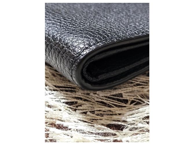 Gucci Leather Wallet with Stripe Logo for Men Black [OS] - view 4