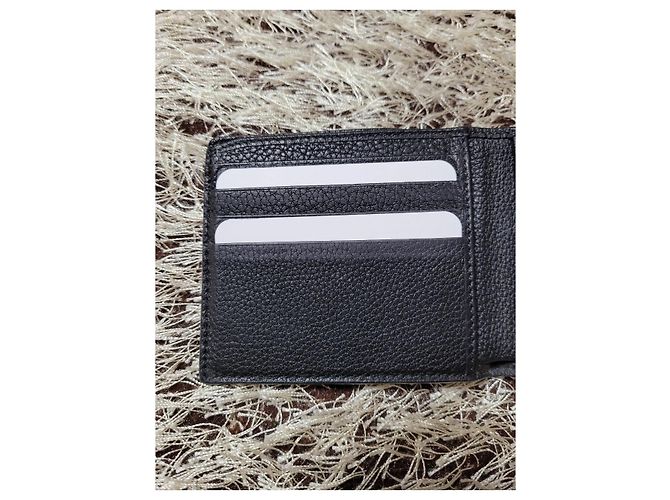 Gucci Leather Wallet with Stripe Logo for Men Black [OS] - view 6