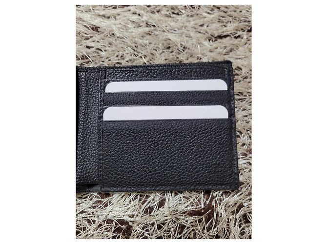 Gucci Leather Wallet with Stripe Logo for Men Black [OS] - view 7
