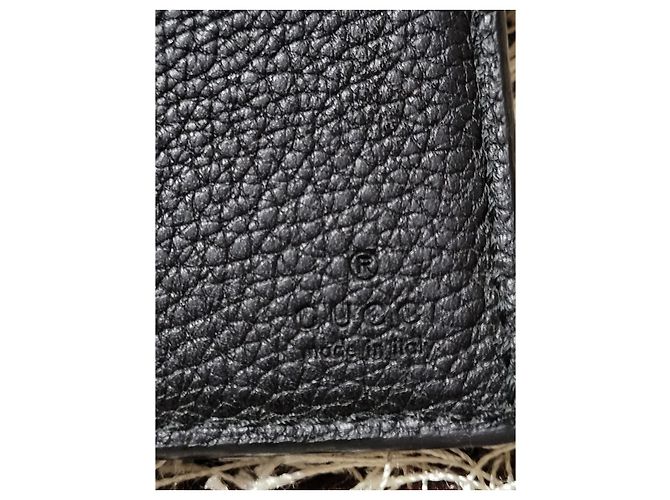 Gucci Leather Wallet with Stripe Logo for Men Black [OS] - view 8