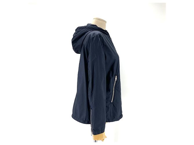 Prada Nylon Triangle Logo Women's Windbreaker Jacket Blue - view 5