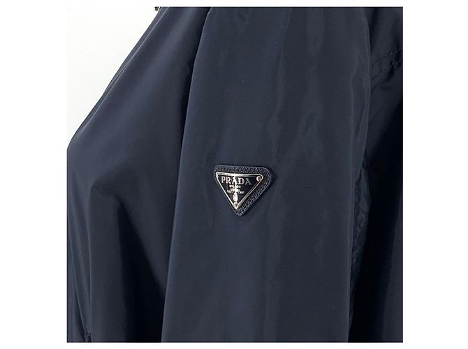 Prada Nylon Triangle Logo Women's Windbreaker Jacket Blue - view 7