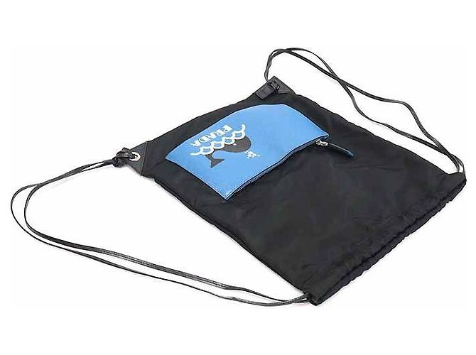 Prada Black Nylon Saffiano Whale Drawstring Backpack - view 5