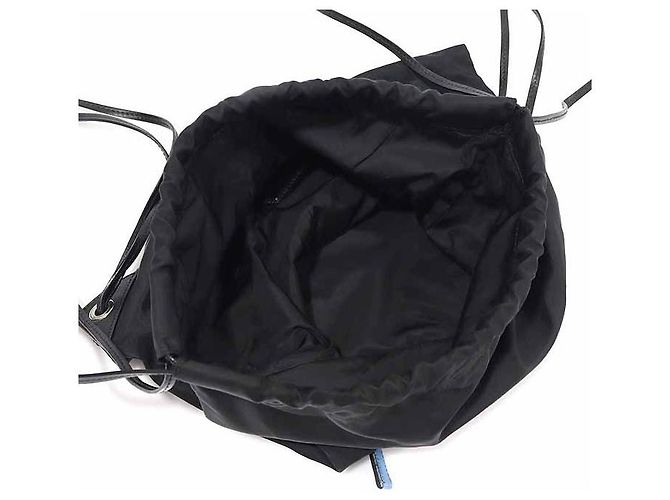 Prada Black Nylon Saffiano Whale Drawstring Backpack - view 6