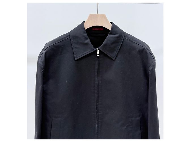Gucci Giacca in twill di cotone nero - vista 2