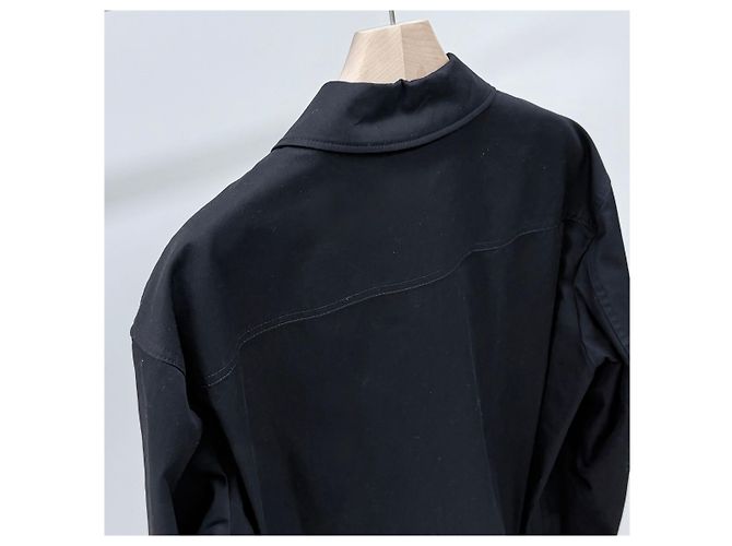 Gucci Giacca in twill di cotone nero - vista 5