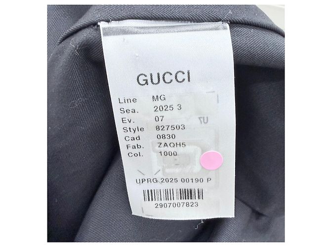 Gucci Giacca in twill di cotone nero - vista 6