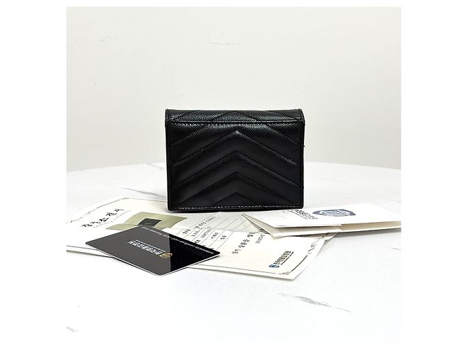 Saint Laurent Monogram Compact Wallet Damen Schwarz - Ansicht 16