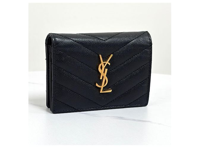 Saint Laurent Monogram Compact Wallet Damen Schwarz - Ansicht 18