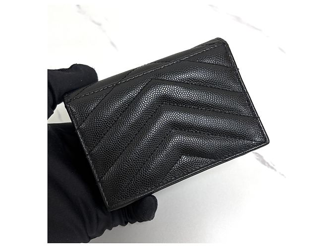 Saint Laurent Monogram Compact Wallet Damen Schwarz - Ansicht 20