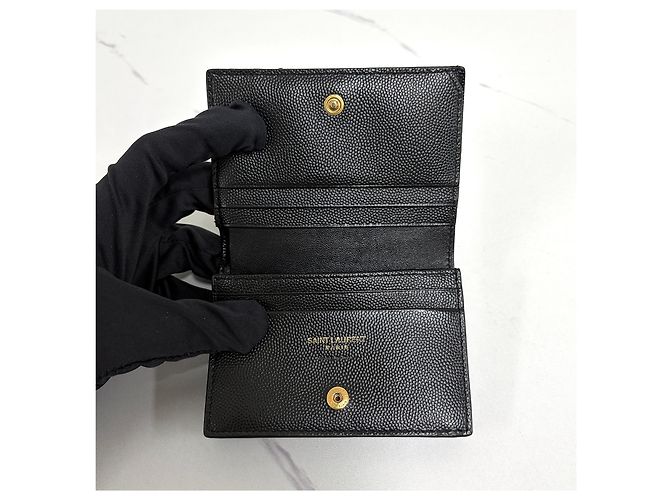 Saint Laurent Monogram Compact Wallet Damen Schwarz - Ansicht 26