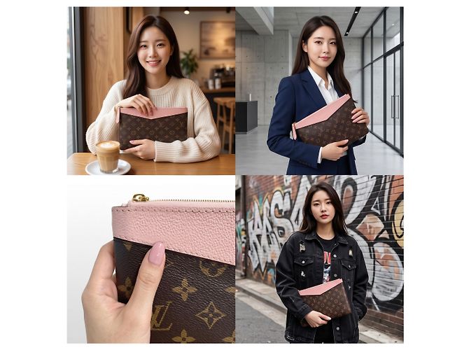 Louis Vuitton Clutch Daily in Canvas Monogram Rosa - vista 16