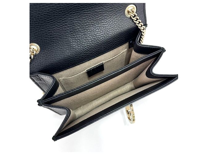 Gucci Piccola borsa a tracolla con catena Interlocking GG Nera Nero - vista 11
