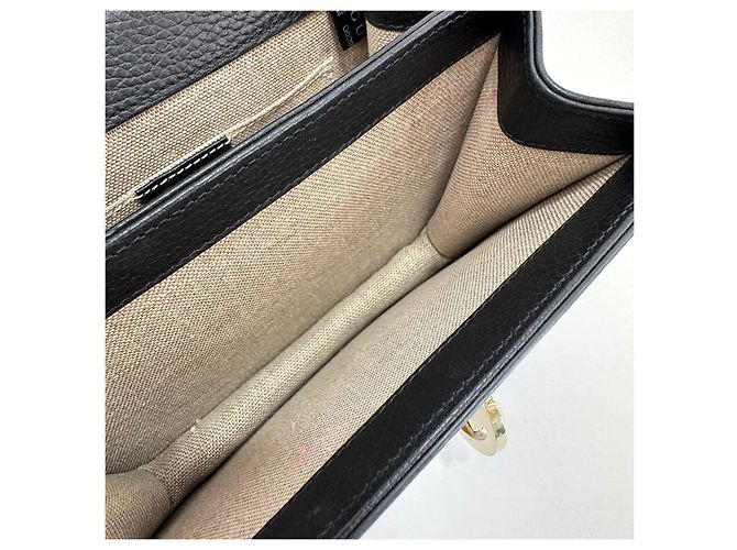 Gucci Piccola borsa a tracolla con catena Interlocking GG Nera Nero - vista 12