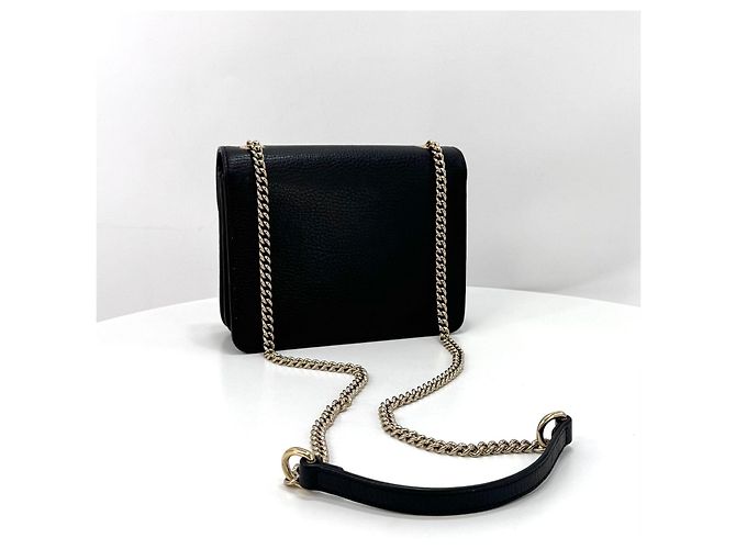 Gucci Piccola borsa a tracolla con catena Interlocking GG Nera Nero - vista 16