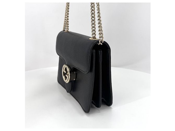 Gucci Piccola borsa a tracolla con catena Interlocking GG Nera Nero - vista 22