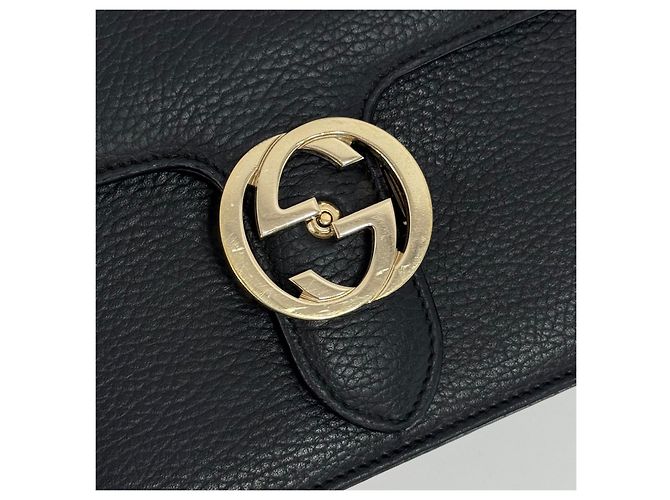 Gucci Piccola borsa a tracolla con catena Interlocking GG Nera Nero - vista 5