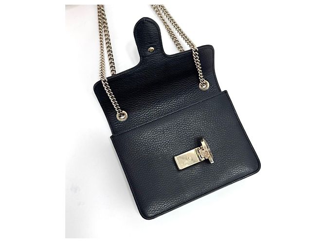 Gucci Piccola borsa a tracolla con catena Interlocking GG Nera Nero - vista 6