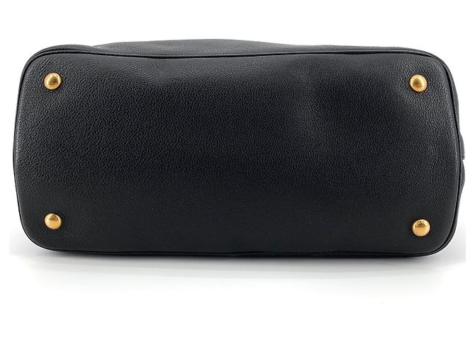 Prada Borsa Tote e Borsa a Spalla con tracolla in Vitello Daino Nero - vista 7