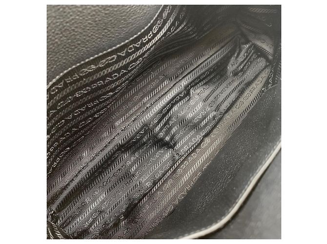 Prada Borsa Tote e Borsa a Spalla con tracolla in Vitello Daino Nero - vista 8