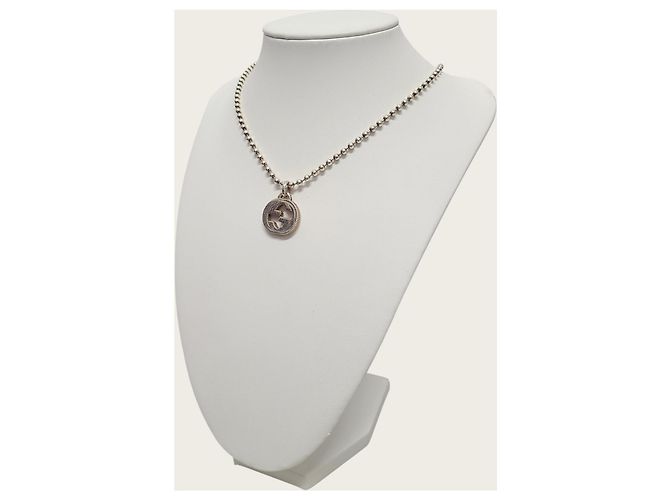 Gucci Collana con logo intrecciato argento - vista 3